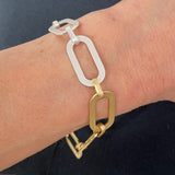 Dansk - Audrey oval flat link, two tone, bracelet