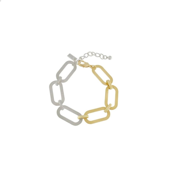 Dansk - Audrey oval flat link, two tone, bracelet