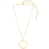 Dansk - adjustable gold circle necklace