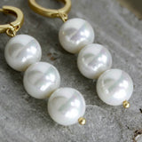 DANSK - Gold Three pearls earring