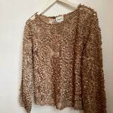 Y - Beige raised petals top