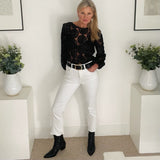 Y - Black raised petals top