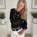 Y - Black raised petals top