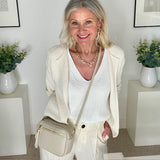 LUELLA - Cream/gold - Amber edge to edge cardigan