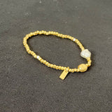 Dansk - Audrey pearl and matt gold bracelet