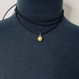 DANSK - Tabitha gold ball and leather Lariat necklace