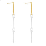 DANSK - Audrey Flat linked, two tone, drop earring