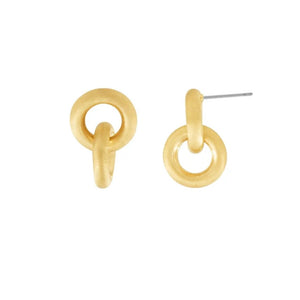 DANSK tula - Chunky circles gold plate earrings