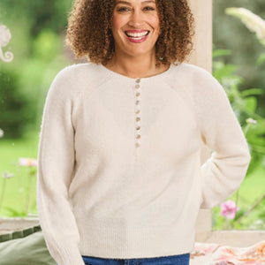 LUELLA - Alpaca button up Knit in Cream