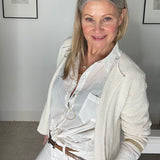 LUELLA - Cream/gold - Amber edge to edge cardigan
