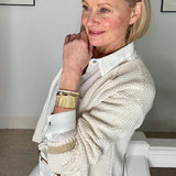 LUELLA - Cream/gold - Amber edge to edge cardigan