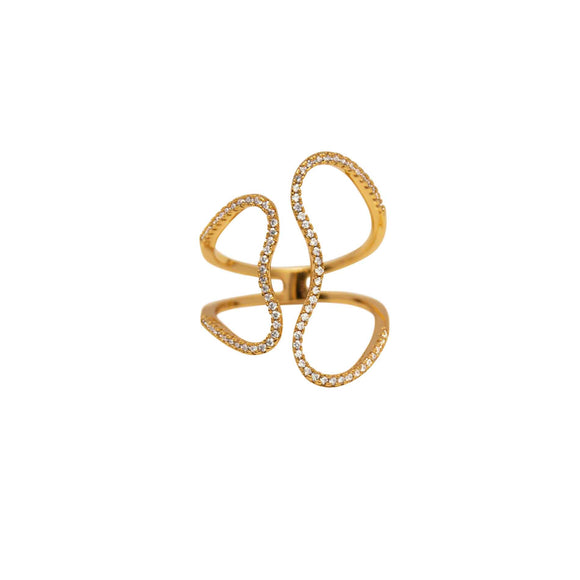 DANSK - Gold Shimmer Wave Ring