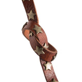 DEPECHE Gold Star Narrow Brown Belt