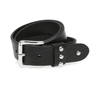 DEPECHE Classic black Jeans Belt With Silver Stud Detail