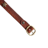 DEPECHE Gold Star Narrow Brown Belt