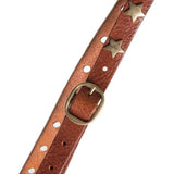 DEPECHE Gold Star Narrow Brown Belt