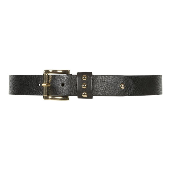 DEPECHE Classic black Jeans Belt With Gold Stud detail