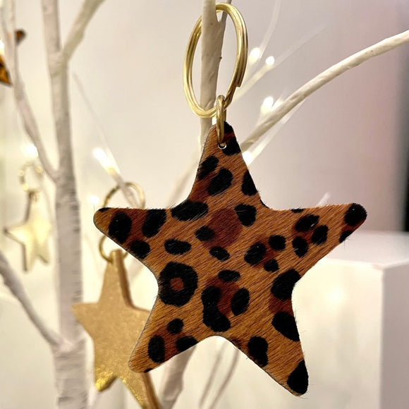 SbyP - Star leopard Cowhide keyring