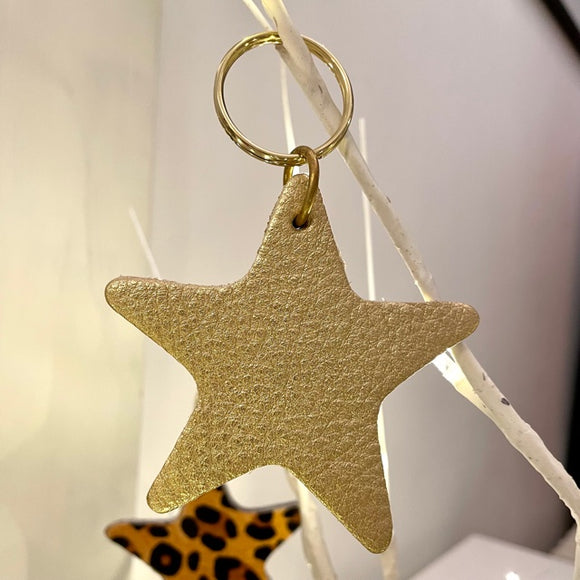 SbyP - Star Gold leather keyring