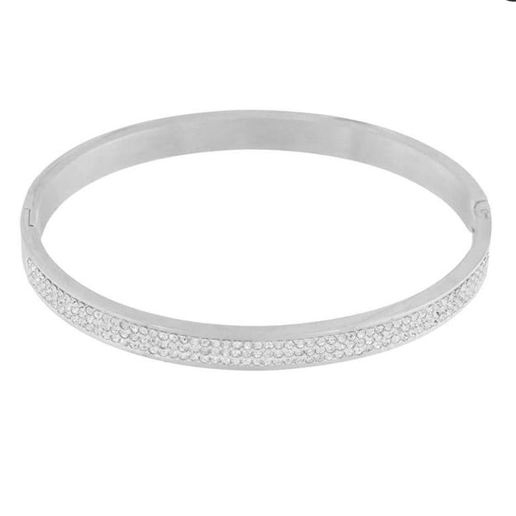 DANSK - Joy - 18K silver plate diamante bangle