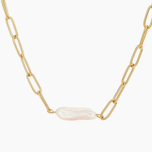DANSK - Gold Jasmin waterproof link pearl choker