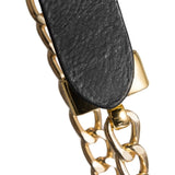 DEPECHE Gold Chain Belt With Leather Front
