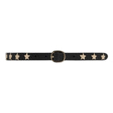 DEPECHE Gold Star Narrow Black Belt