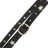 DEPECHE Gold Star Narrow Black Belt